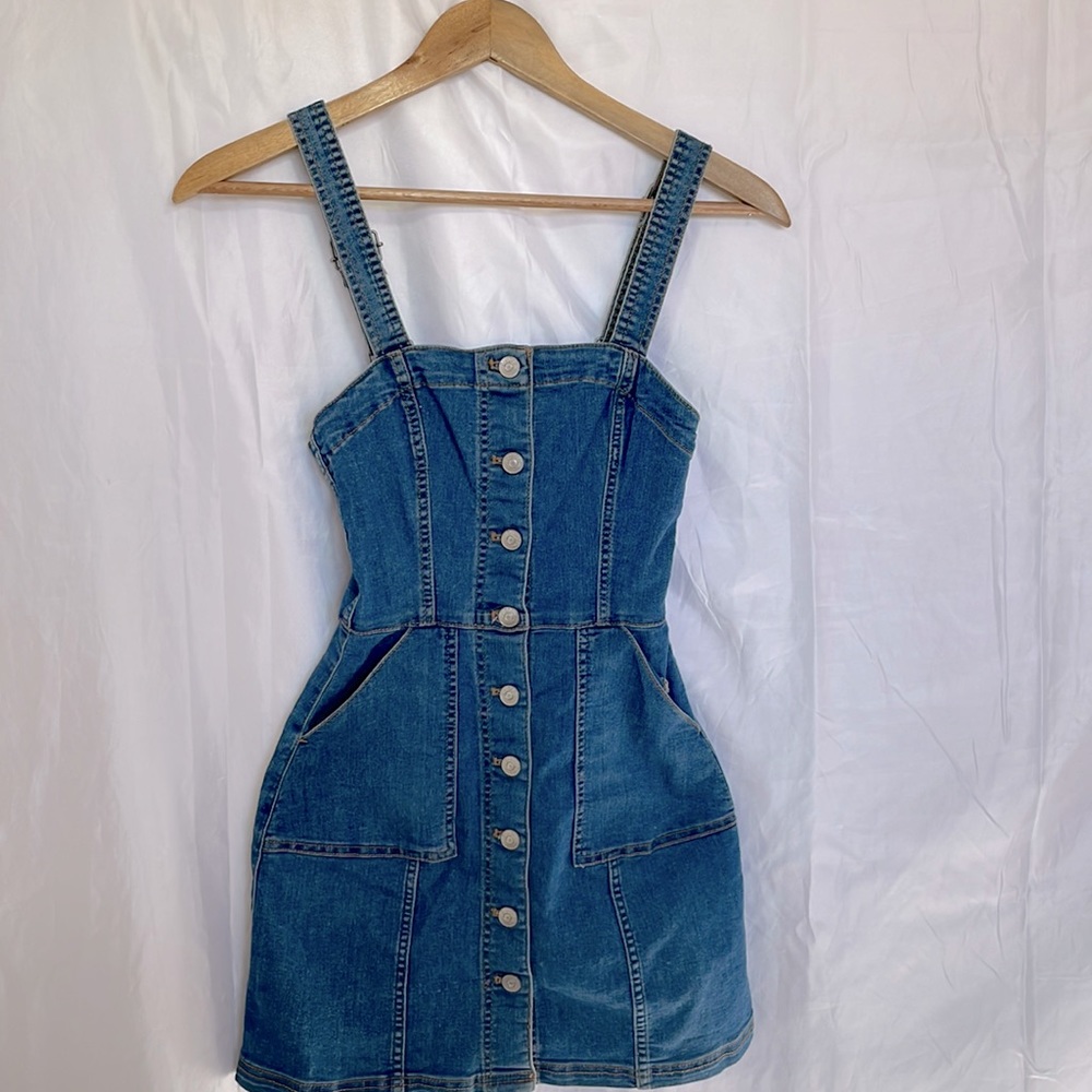 Blue Overall Mini Dress
